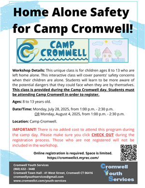 Camp Cromwell Home Alone Safety